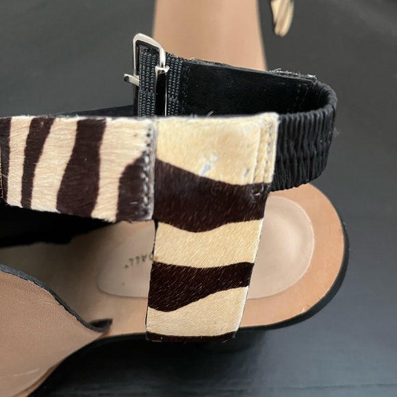 Loeffler Randall Maisy Sandals | Tan Leather & Striped Calf Hair Heels | US 10 - Picture 3 of 8
